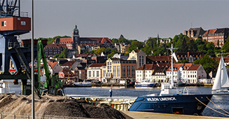 Blick auf Flensburg, Industriehafen